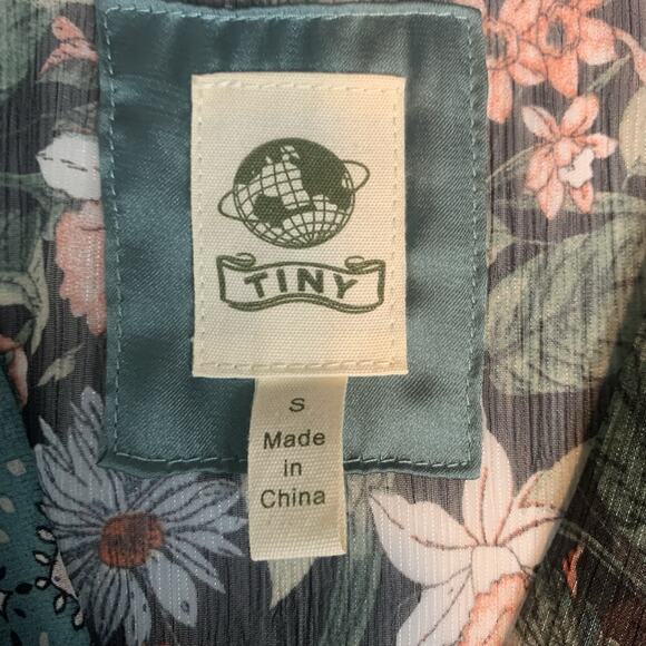 Tiny Anthropologie Shirt Womens Small Wrap Blouse Boho Fairycore‎ Mixed Print S - Picture 5 of 9